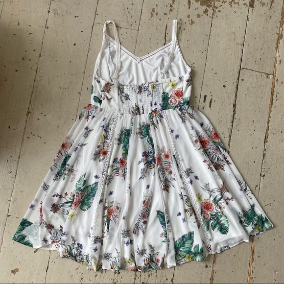 Torrid Sheer Floral Sun Dress with Crochet Spaghetti Straps & Trim - Picture 8 of 15